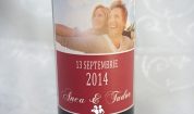 Marturie sticla de vin personalizata cu poza mirilor 375 ml 